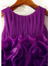 Purple Organza Ruffled Unique Flower Girl Dress